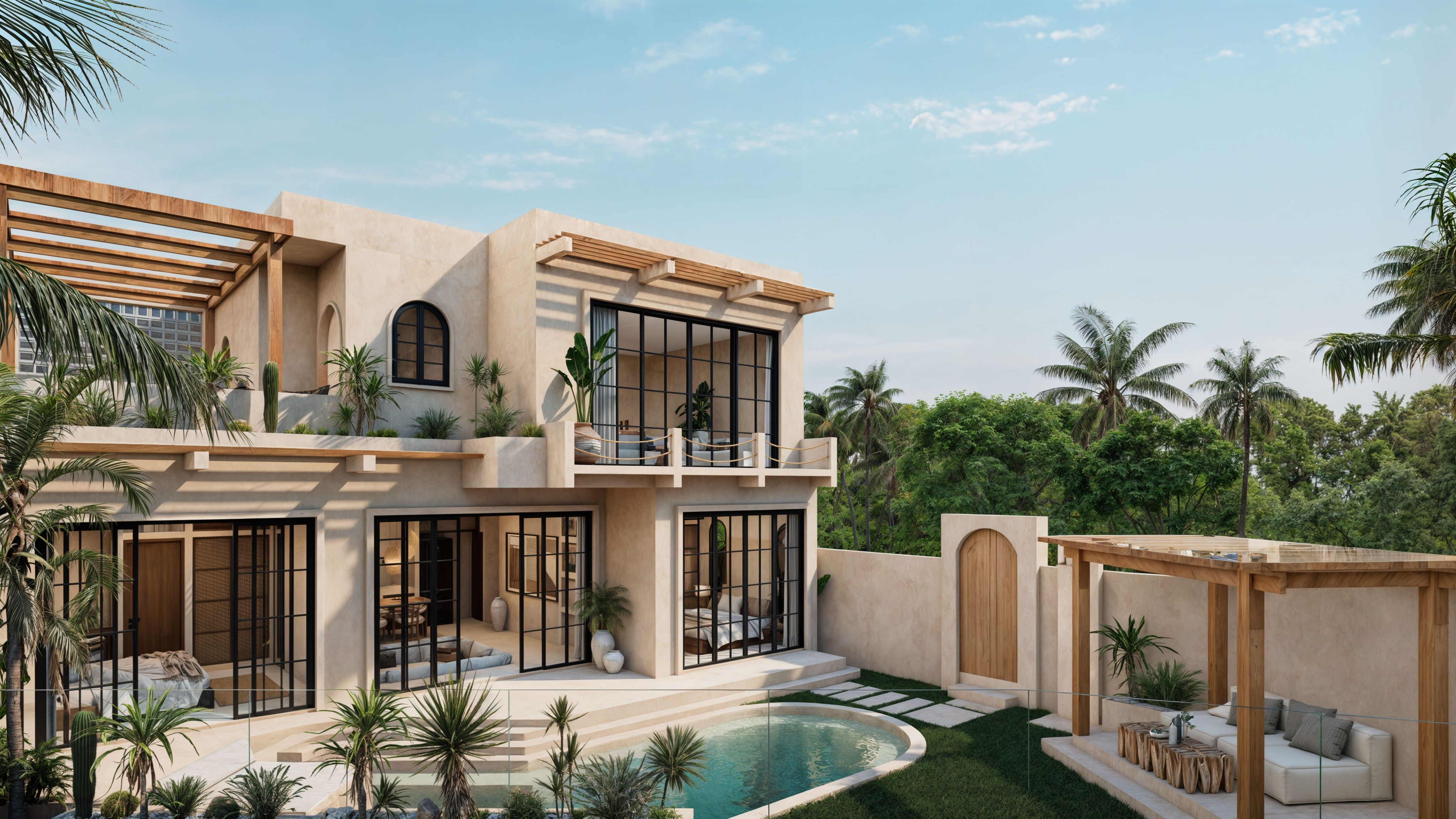 Villa Mediterránea de Selva de 3 Dormitorios con Doble Piscina Privada — imagen 13